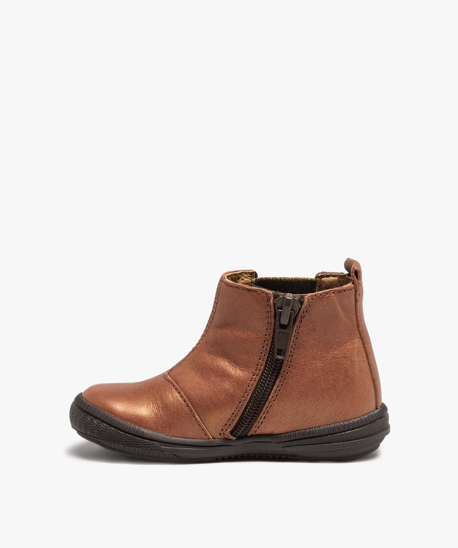 Boots bébé fille dessus cuir irisé faon Chelsea - Bopy | GEMO