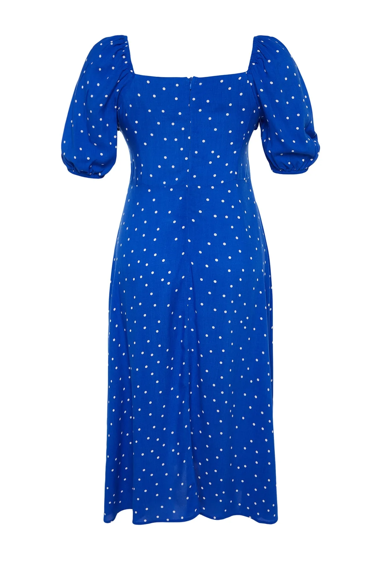 Trendyol Curve  Blaues, gepunktetes Webkleid TBSSS22EL1712