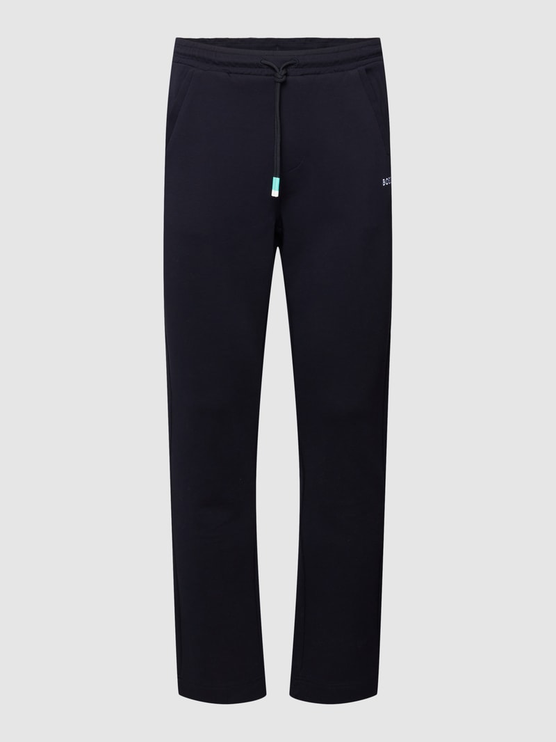 Sweatpants mit Label-Stitching in marineblau