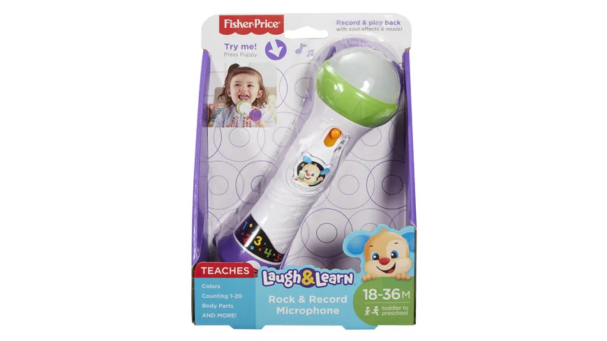 Fisher-Price Lernspaß Mikrofon, Baby-Spielzeug, Kinder Mikrofon, Lernspielzeug