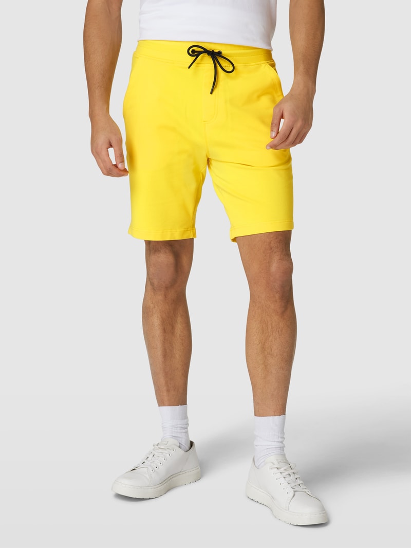 Sweatshorts mit Tunnelzug in gelb