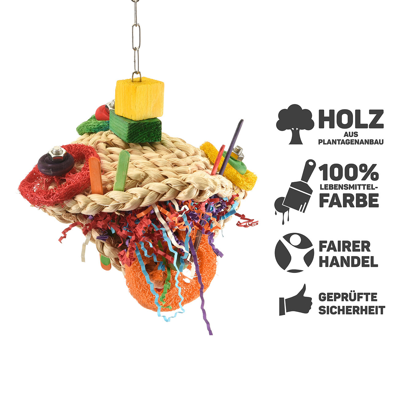 HappyBird Spielzeug HappyBird Papageienspielzeug Happy Frog