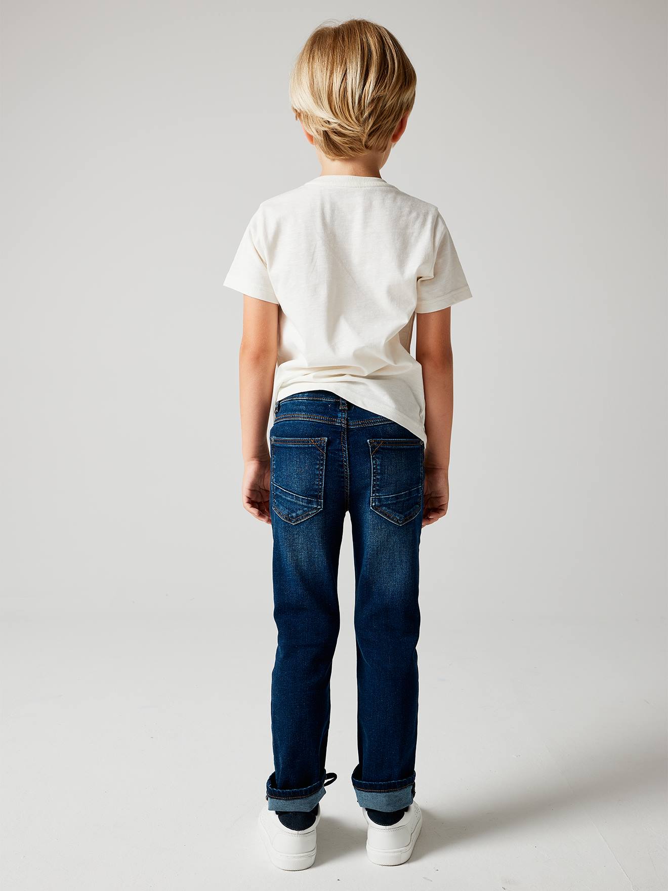 Vertbaudet Jungen Straight-Fit-Jeans WATERLESS, Hüftweite REGULAR Oeko Tex - blue stone