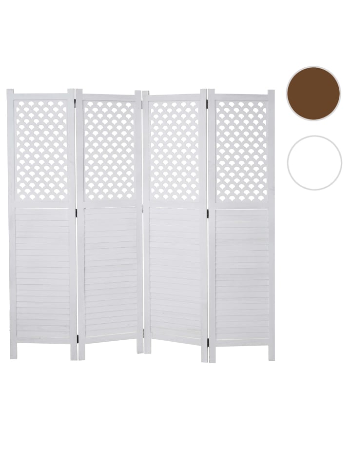 MCW Paravent A84 mit Ornamente, Weiß günstig kaufen onesize