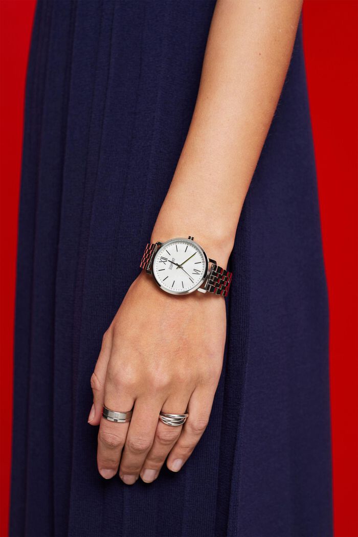 Edelstahluhr mit Leder-Armband