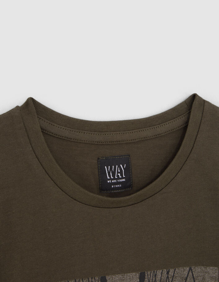 T-shirt kaki bio skateur pont de Brooklyn garçon
