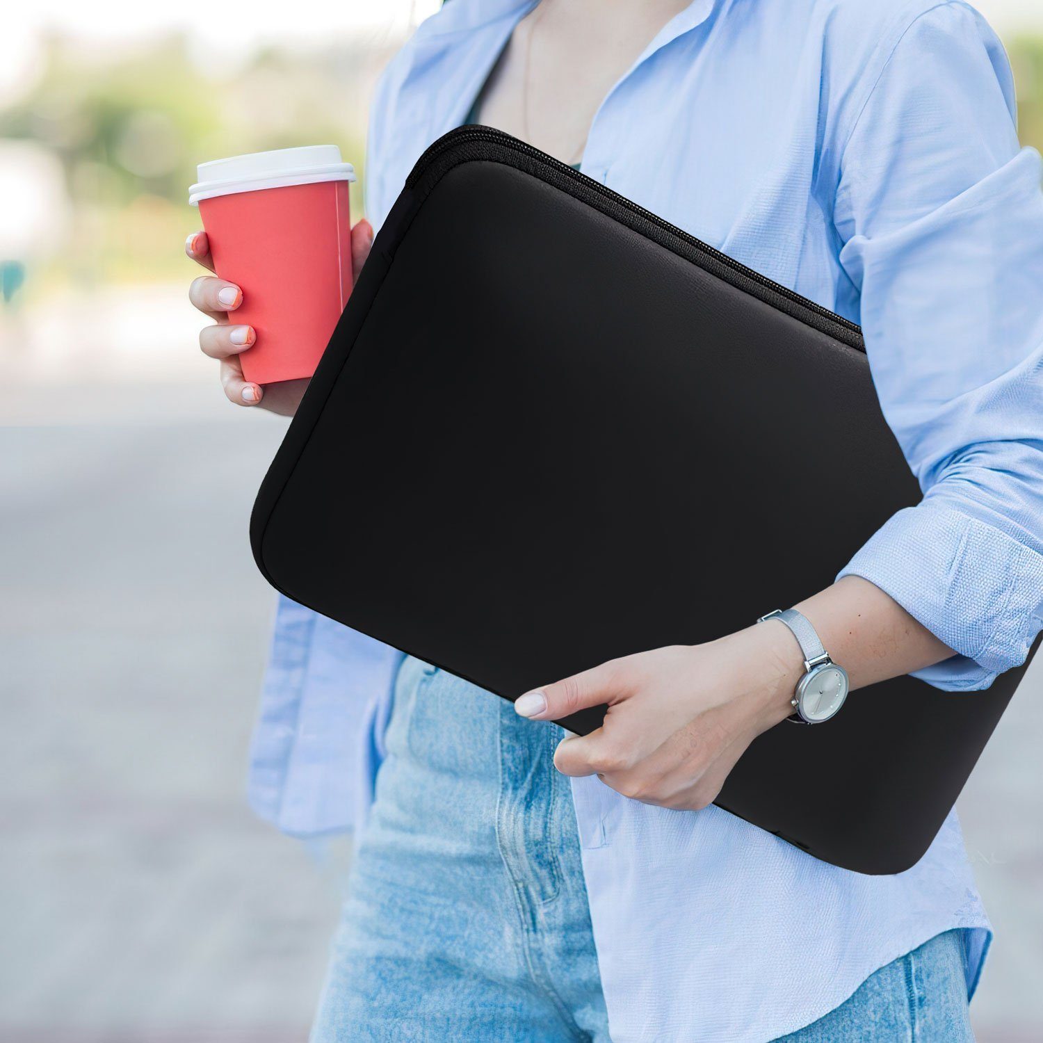 Goods+Gadgets Laptop-Hülle Neopren Notebook Schutzhülle 35,6 cm (14 Zoll), Laptop-Tasche