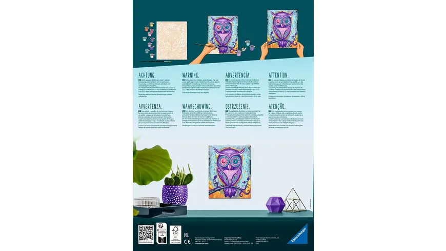 Ravensburger Beschäftigung - CreArt - Malen nach Zahlen 28990 – Dreaming Owl