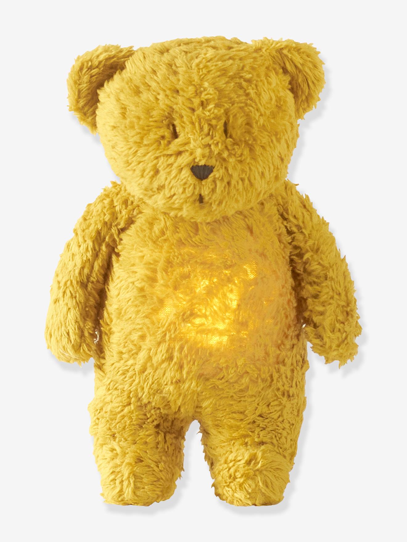 Veilleuse peluche MOONIE Ourson en coton bio* moutarde