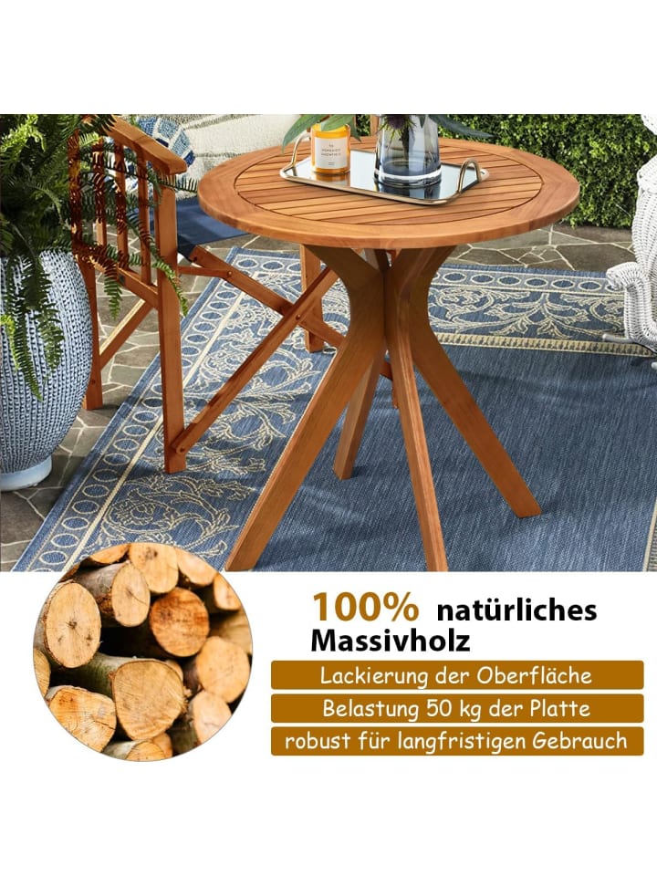 COSTWAY Gartentisch 70x70x76cm in Braun günstig kaufen onesize