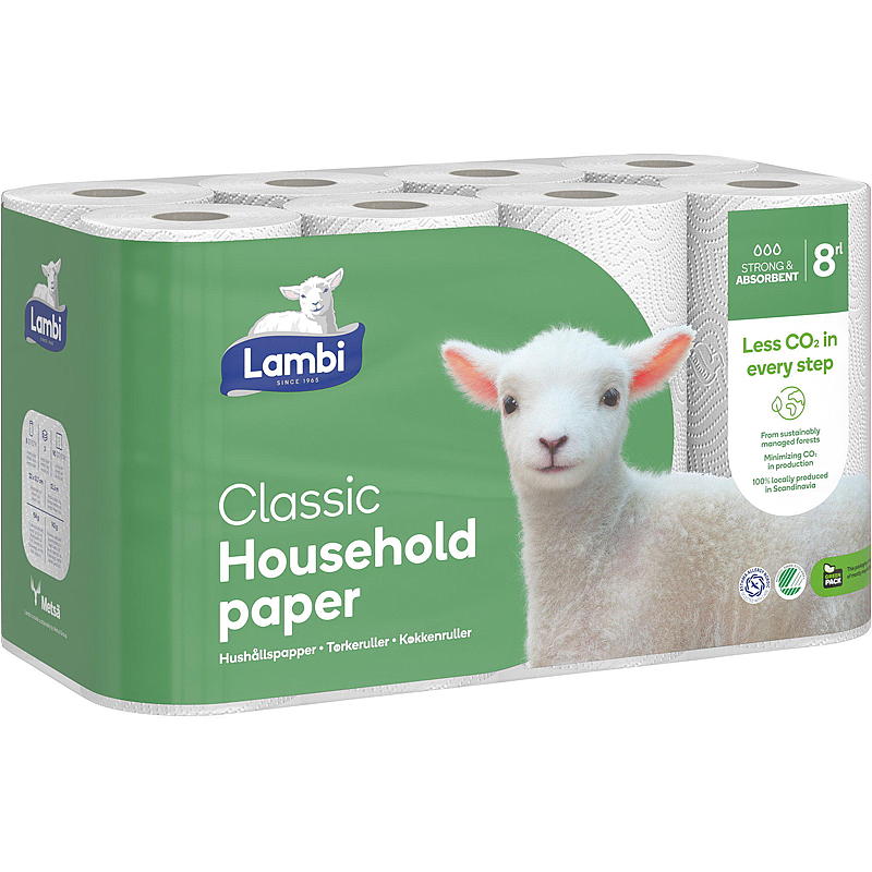 Lambi Tørkerull 8-pk hvit Lambi