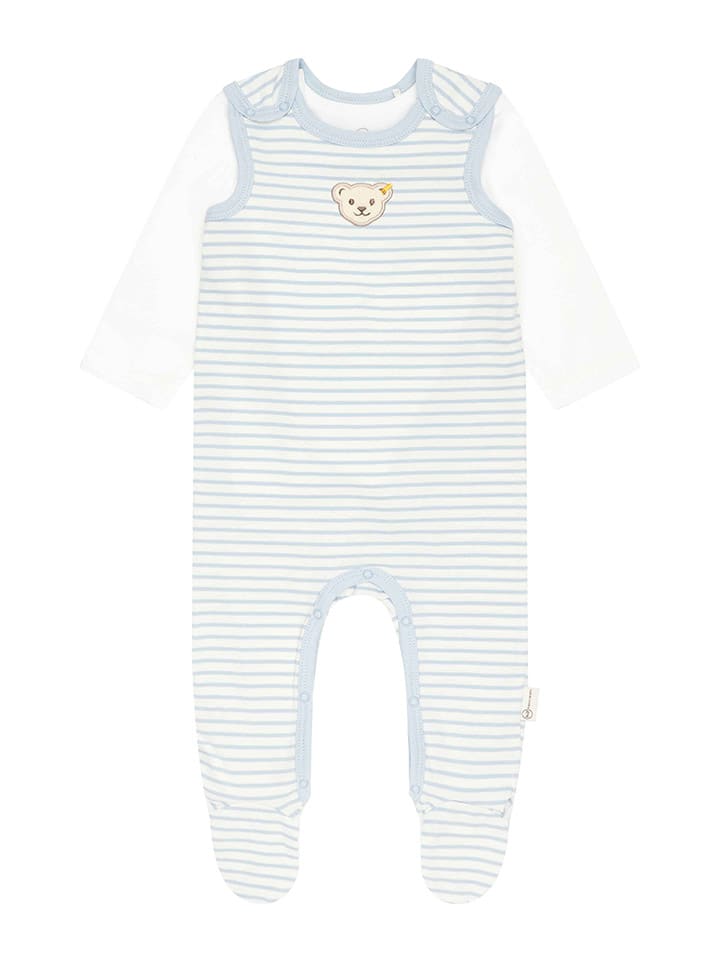 Steiff 2tlg. Outfit in Weiß/ Hellblau günstig kaufen