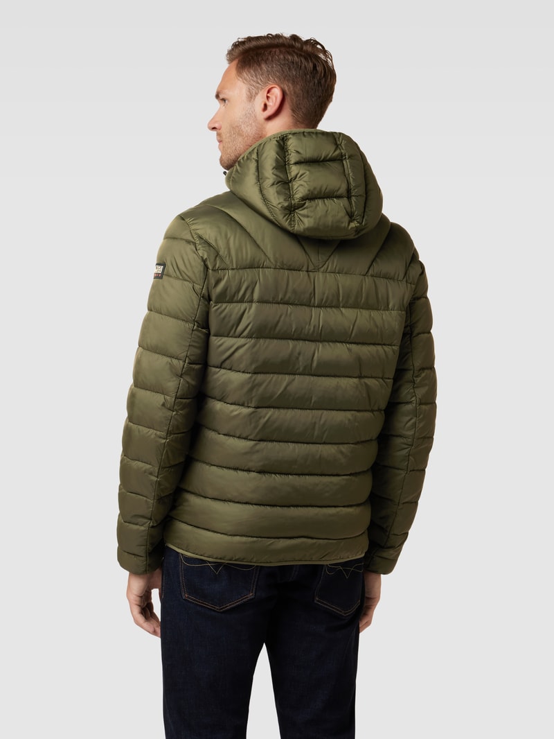 Steppjacke mit Kapuze Modell 'AERONS' in olivgrün