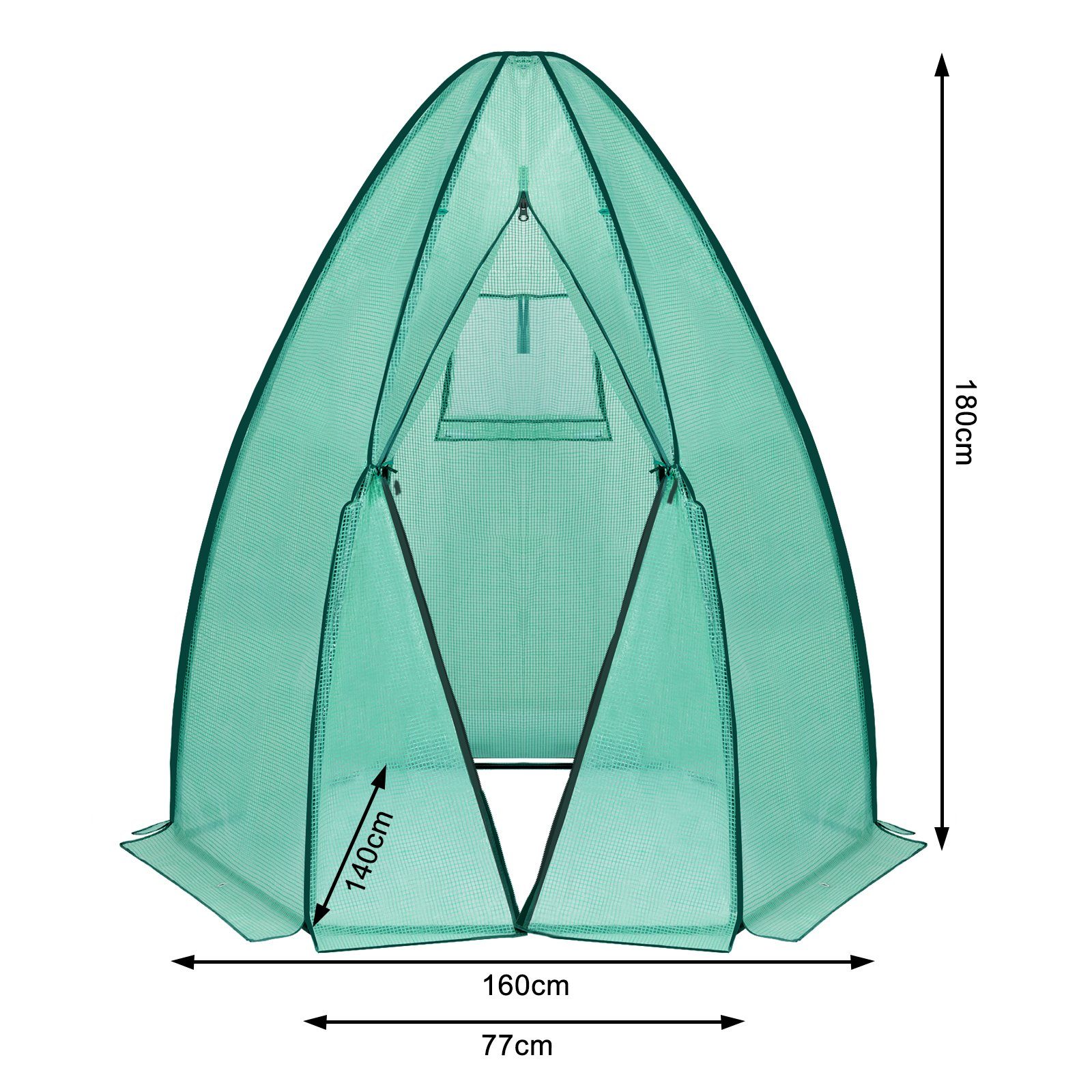 Woltu Foliengewächshaus, BxTxH: 160 x 160 x 180,00 cm, PE halbtransparente Tomatenhaus, Winterschutz