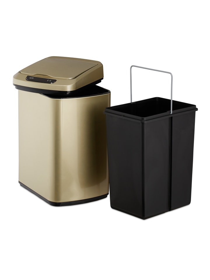 relaxdays Sensor Mülleimer in Gold - 12 l günstig kaufen onesize
