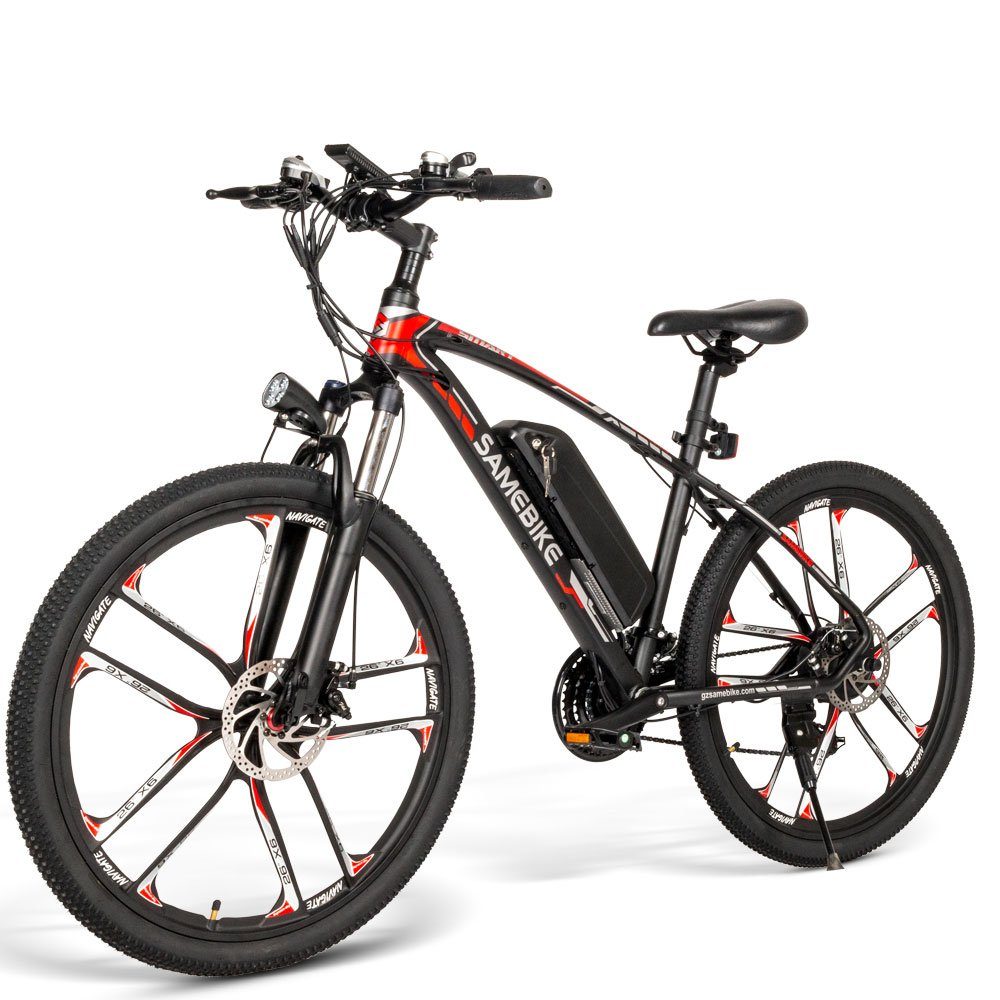 SAMEBIKE E-Bike 26-Zoll-Klapp-Elektrofahrrad, Shimano Gang 48V, SHIMANO, Heckmotor, (Spar-set)