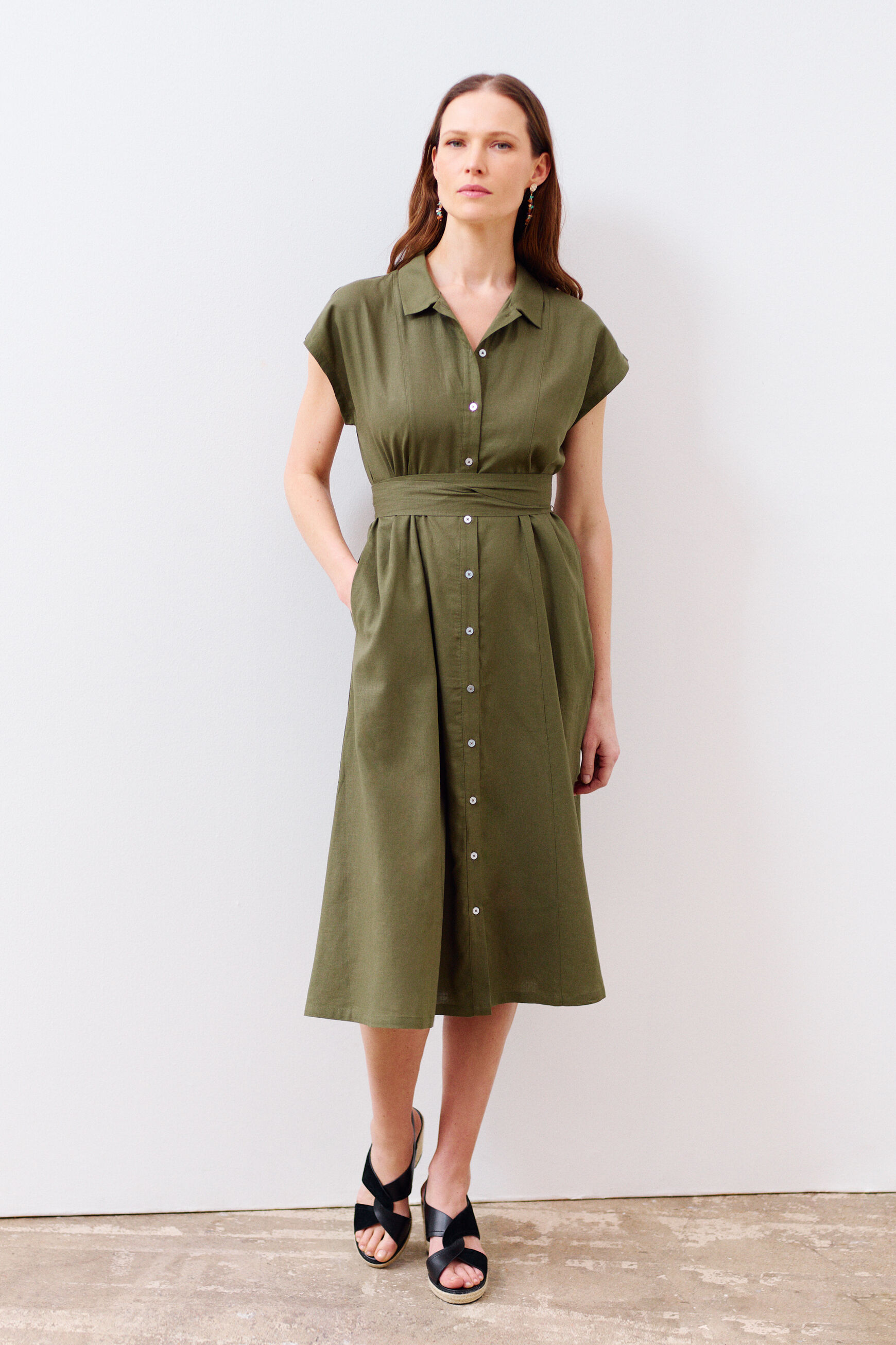 robe melinda vert kaki femme
