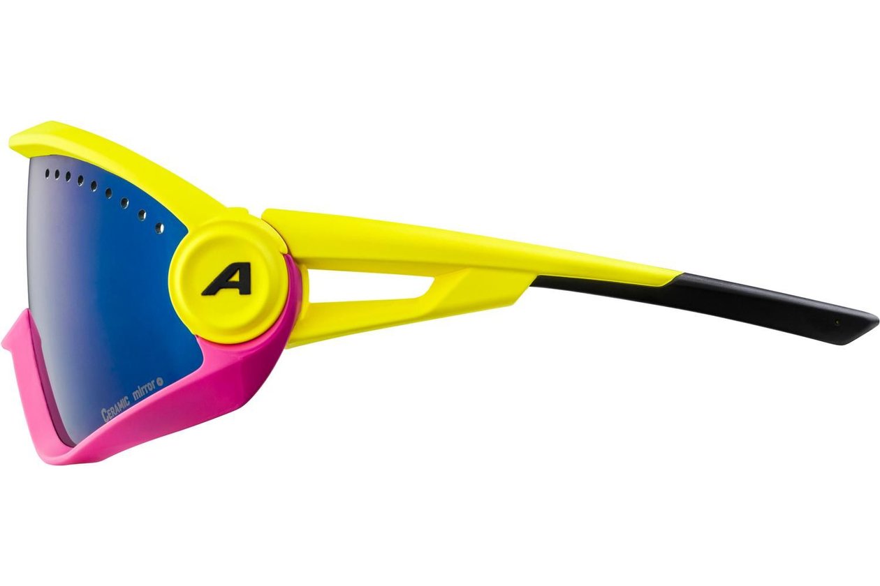 Alpina 5W1NG pineapple-magenta matt / blue mirror lens