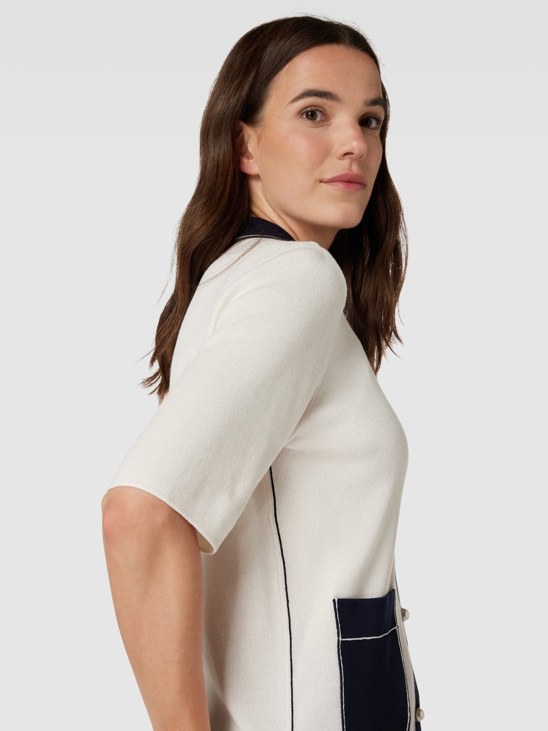 Poloshirt aus Viskose-Mix mit Knopfleiste in ecru