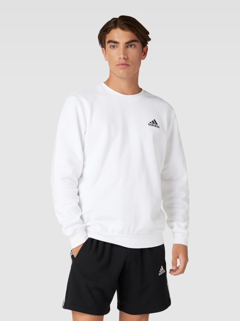 Sweatshirt mit Logo-Stitching Modell 'FEEL COZY' in weiß