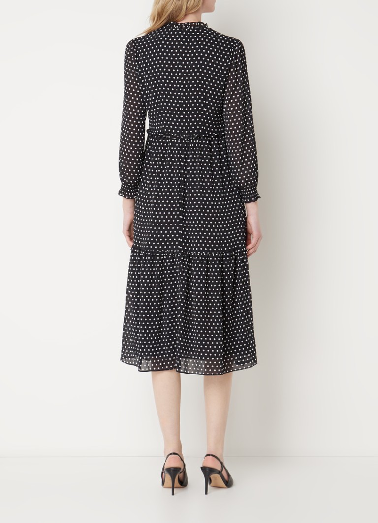 Abito midi con volant e stampa a pois Annalise di Hobbs