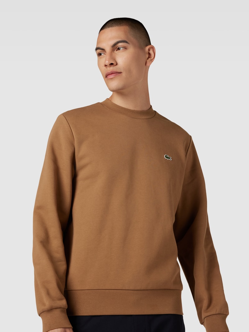Sweatshirt mit Logo-Stitching in camel