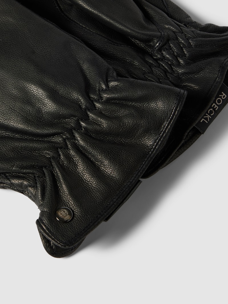 Handschuhe mit Label-Detail Modell 'Detroit' in schwarz