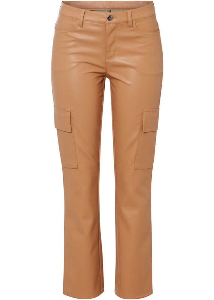 Cargohose aus Lederimitat, knöchelfrei