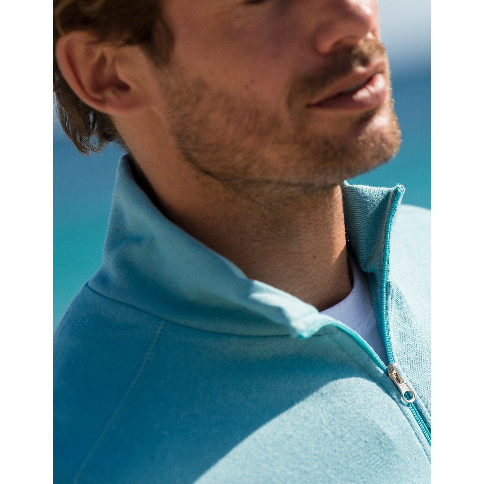 Sweat molleton col camionneur zippé