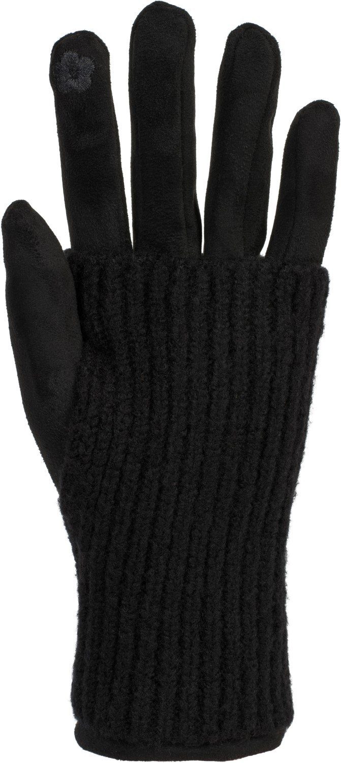 styleBREAKER Strickhandschuhe Touchscreen Stoff Handschuhe mit abnehmbarer Strick Manschette