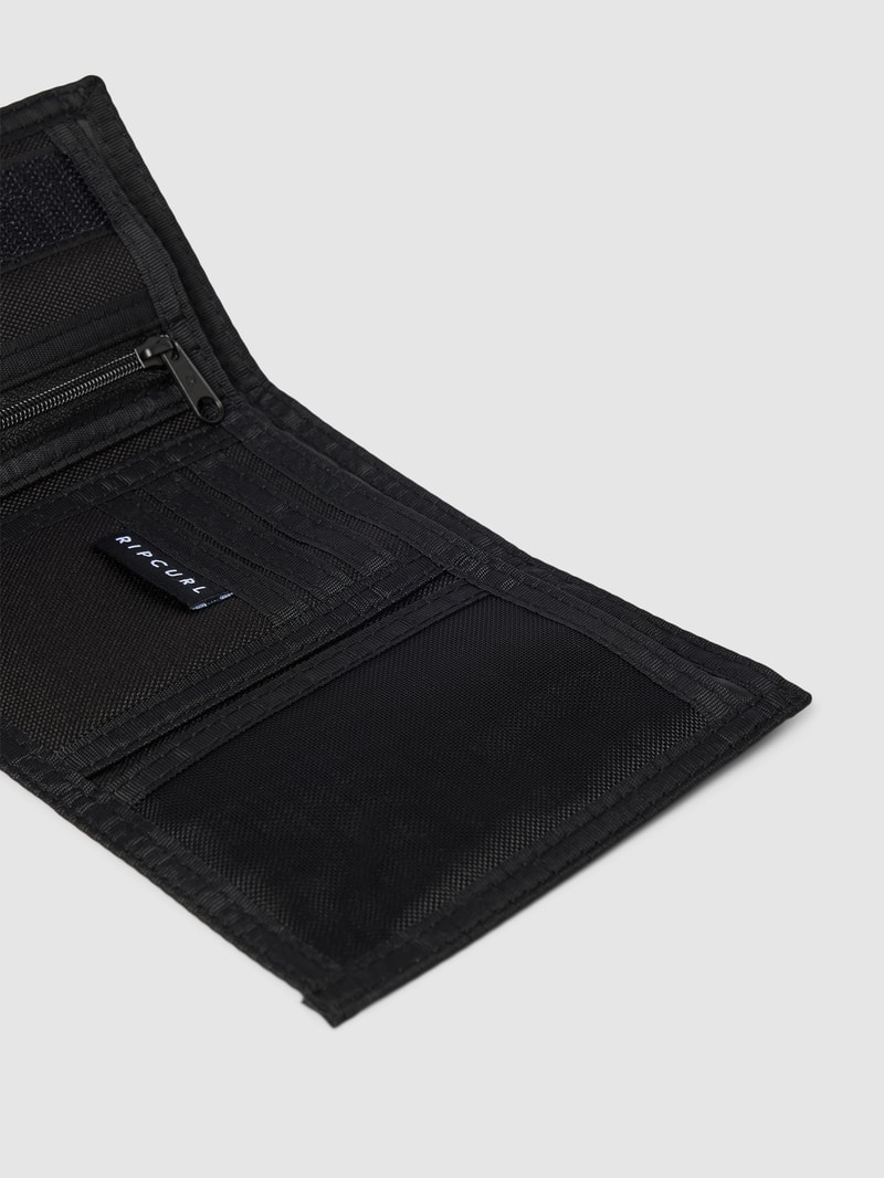 Portemonnaie mit Label-Stitching in schwarz