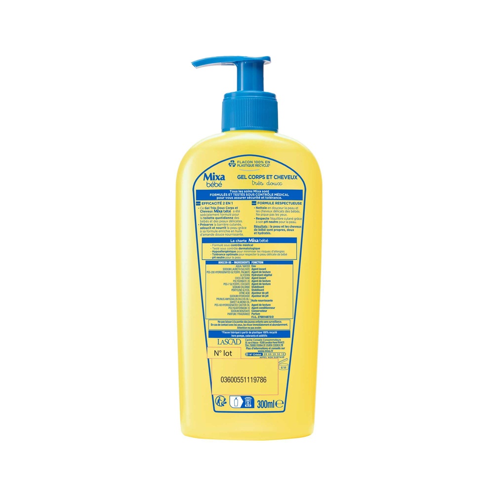 mixa Bébé Gel Lavant Corps et Cheveux