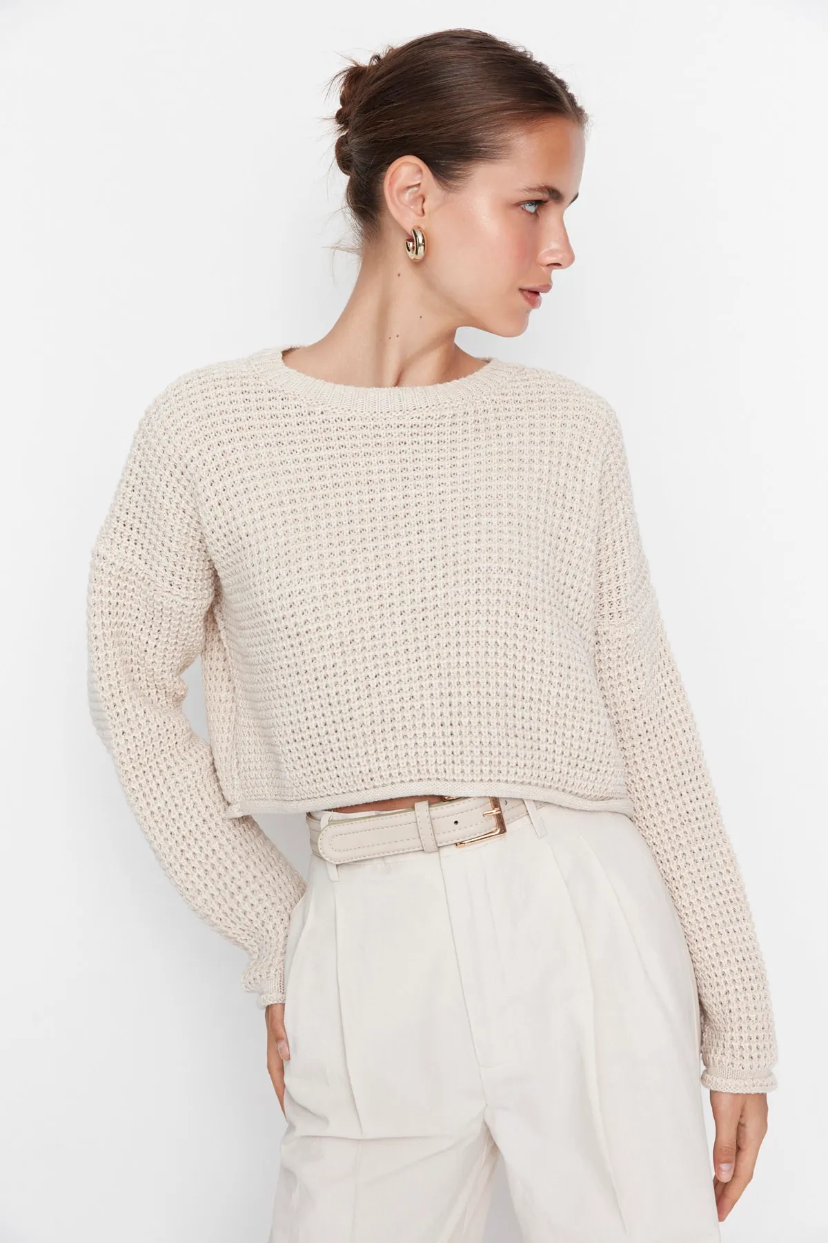 Trendyol Collection  Steinkurzer Strickpullover TWOAW23KZ01193