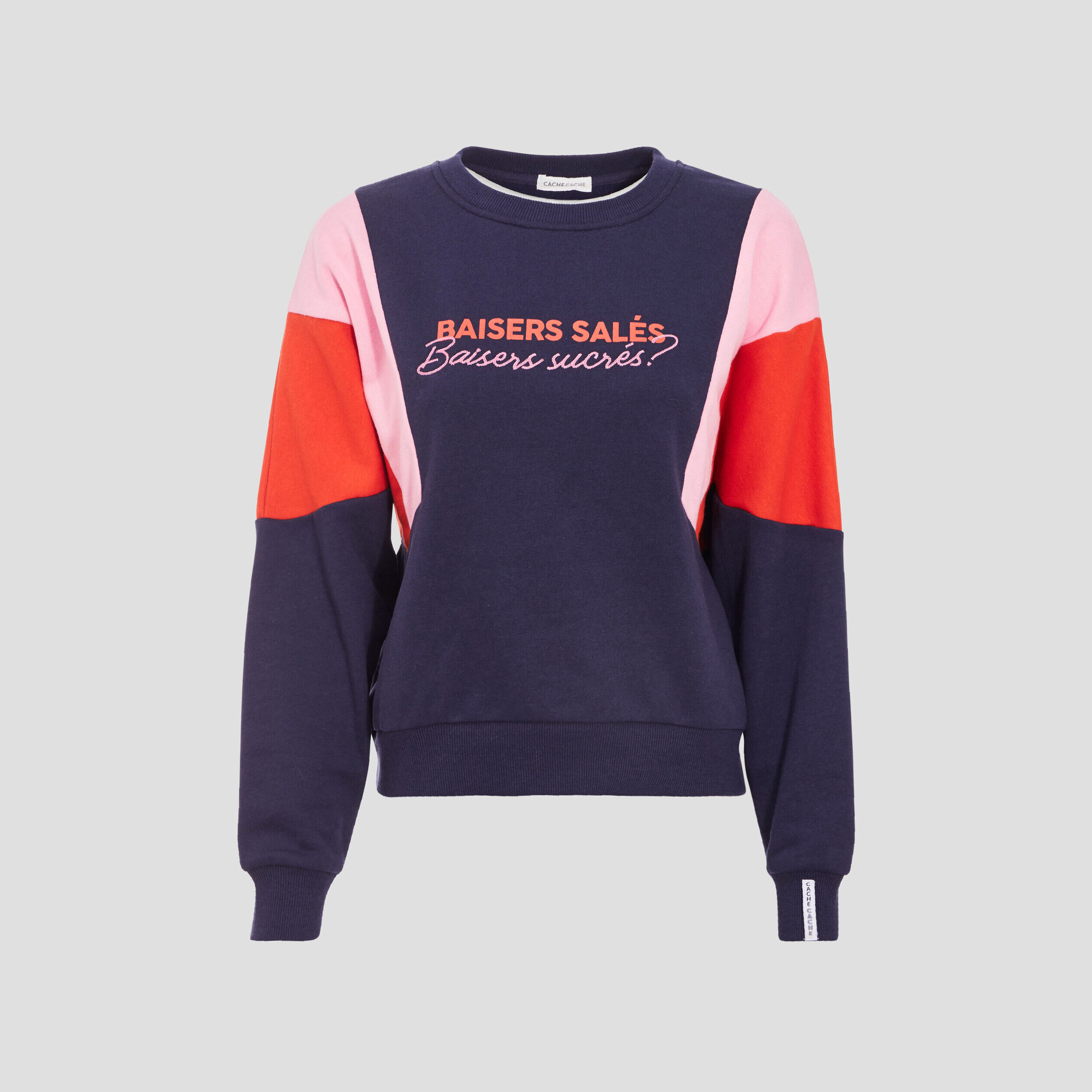 Sweat manches longues bleu marine femme | Cache Cache