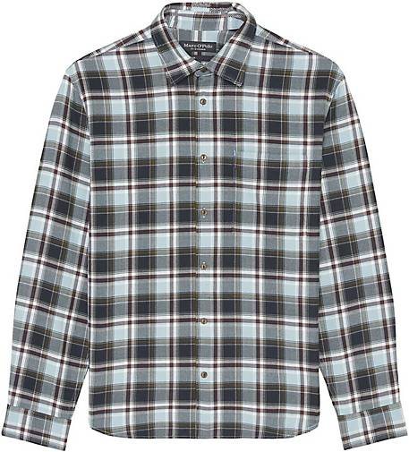 Marc O'Polo Herren Hemd Regular Fit Langarm