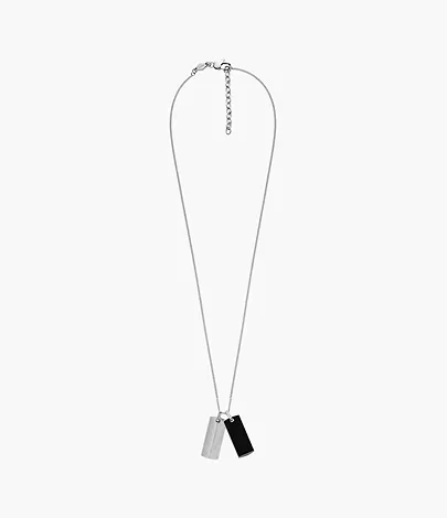 Fossil Kette Harlow Linear Texture Onyx schwarz