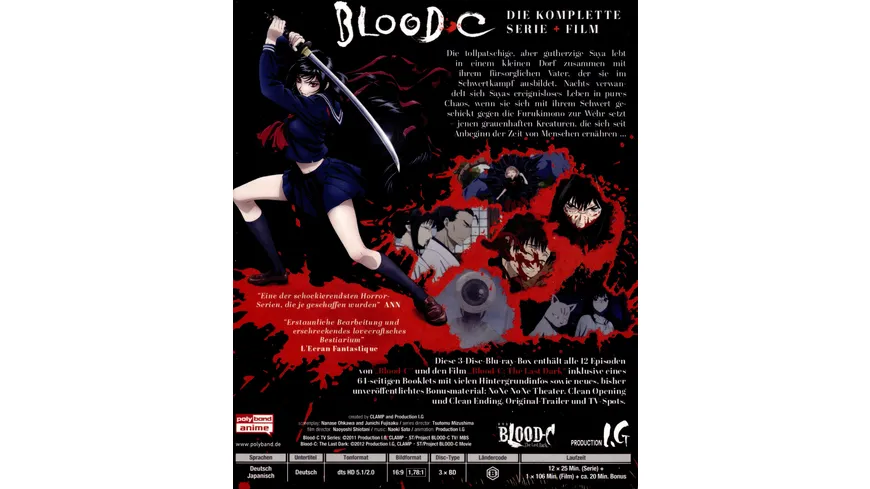 Blood C - Die komplette Serie plus der Film: The Last Dark  [3 BRs]