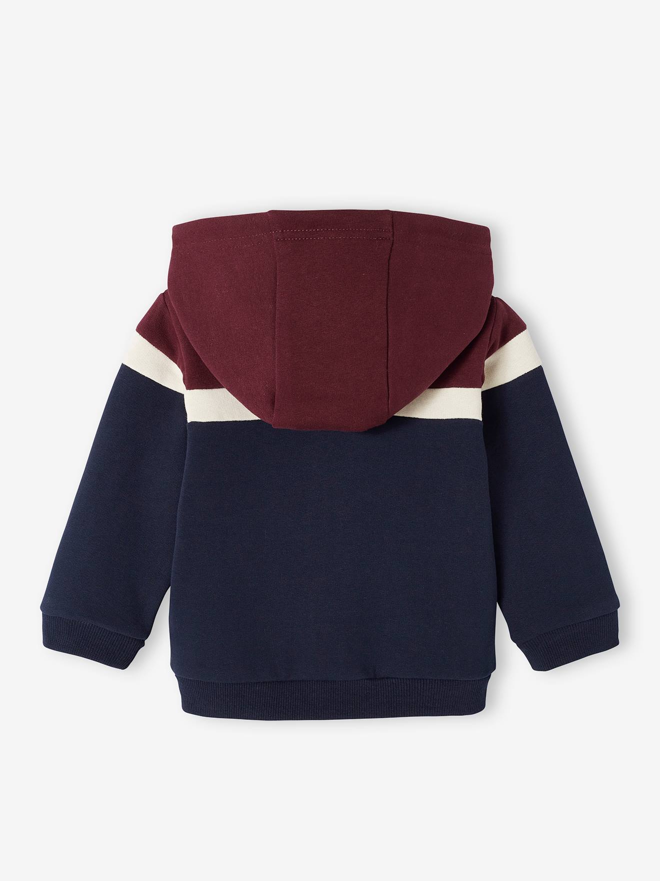 Gilet zippé bébé garçon à capuche bordeaux