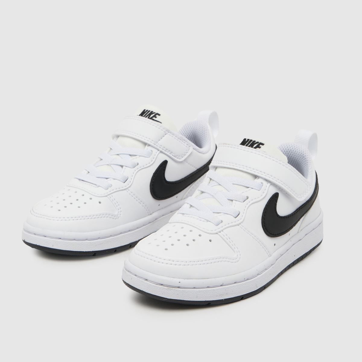 Nike vita och svarta Court Borough låga Recraft juniorsneakers