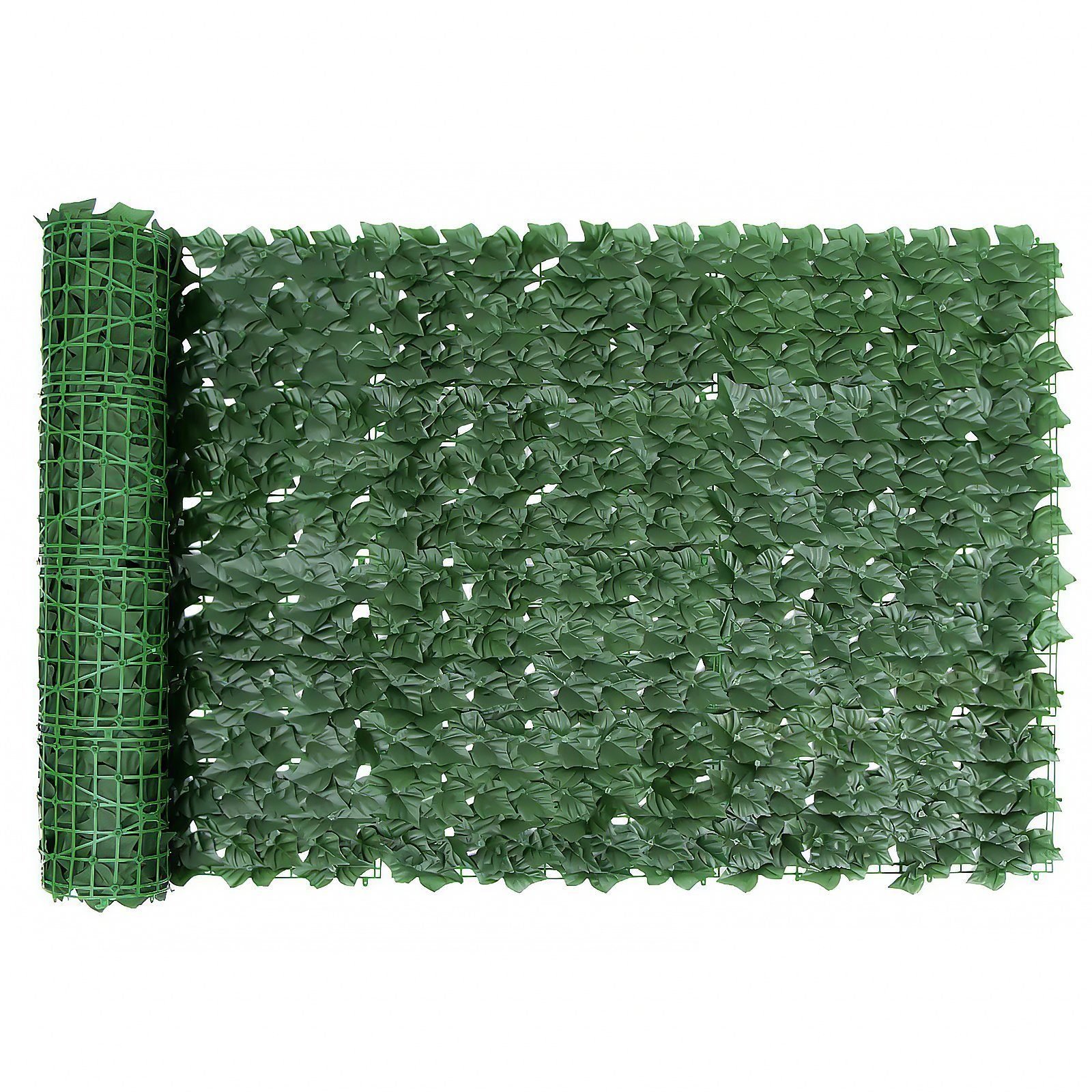 BlingBin Balkonsichtschutz Sichtschutzhecke Windschutz Efeu Sichtschutz Blätterzaun 1x3M LxH: 300x100 cm, für Balkon und Terrasse