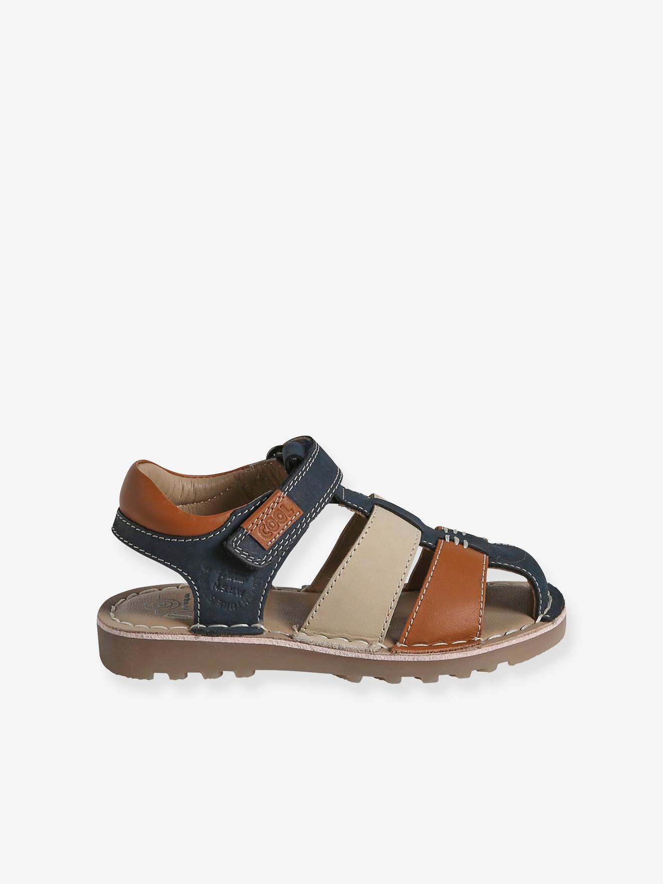 Vertbaudet Kinder Klett-Sandalen, Anziehtrick - set blau