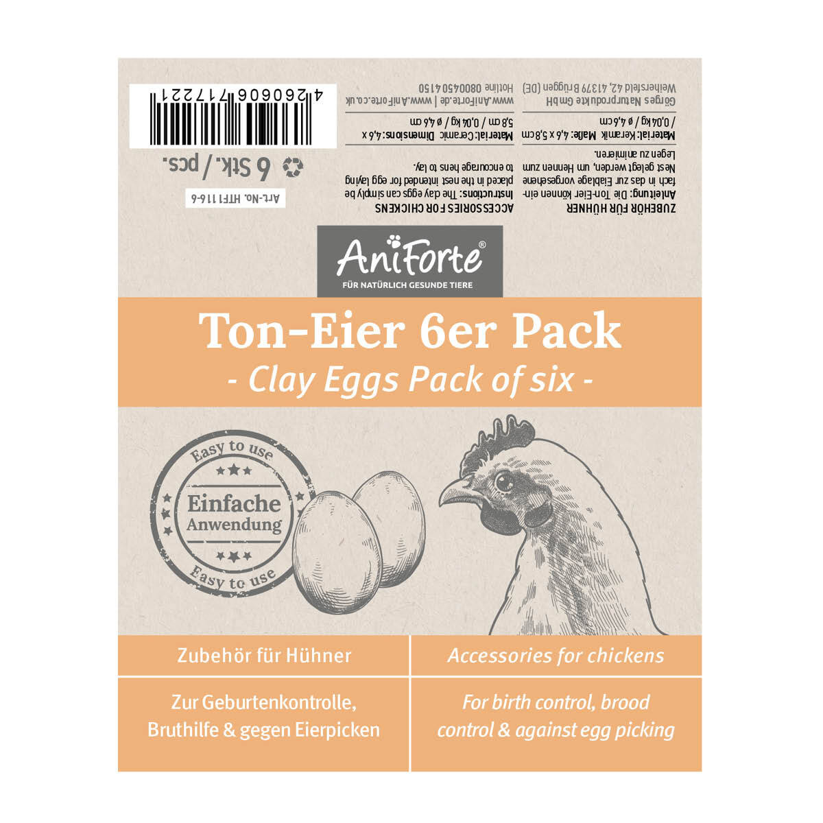 Aniforte Zubehör Aniforte Toneier 6er Pack