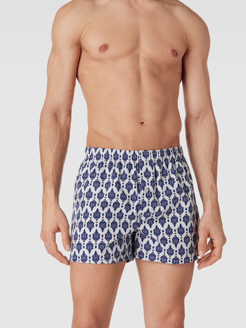 Boxershorts mit Karomuster Modell 'Fancy Woven Boxer' in marineblau