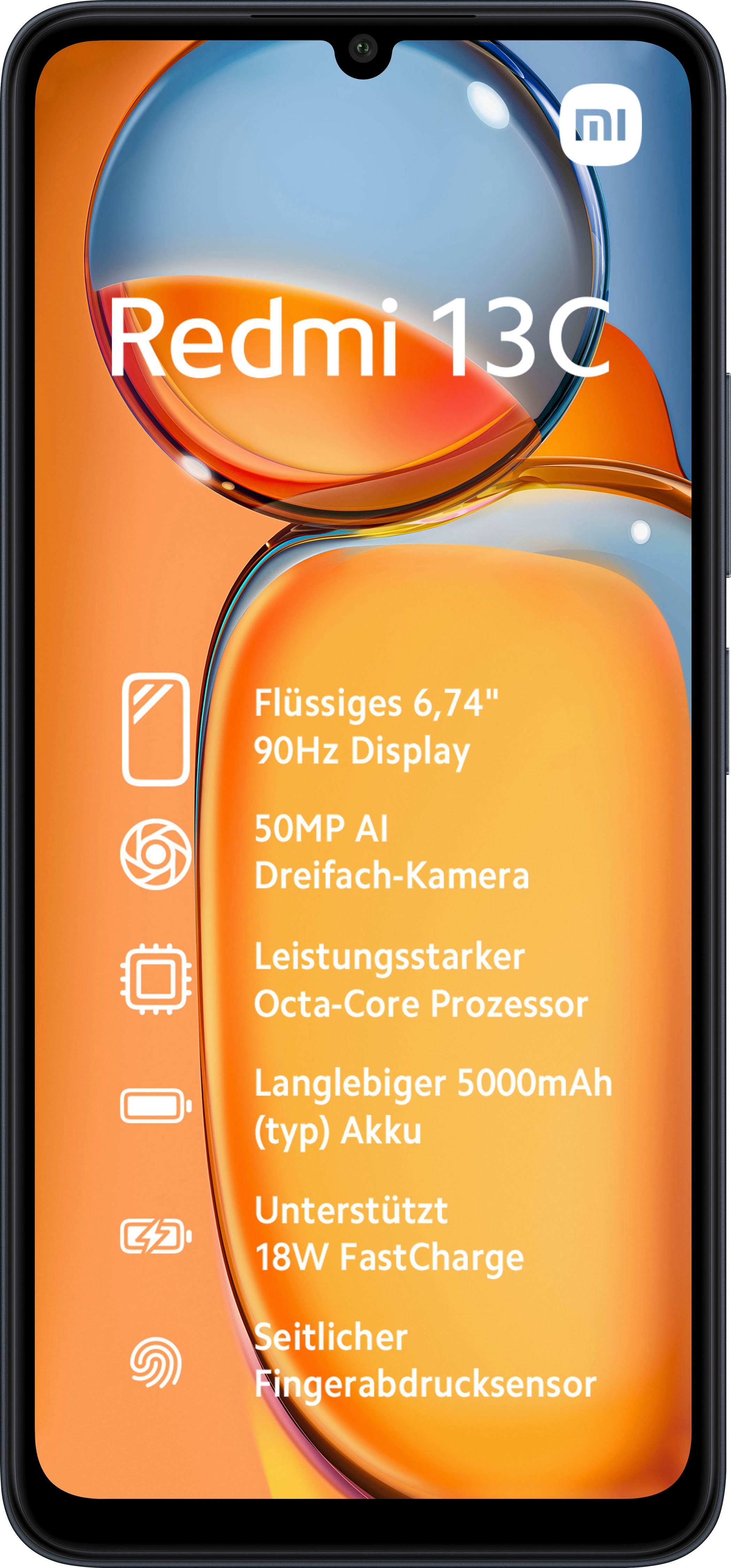 Xiaomi Redmi 13C 4GB+128GB Smartphone (17,1 cm/6,74 Zoll, 128 GB Speicherplatz, 50 MP Kamera)