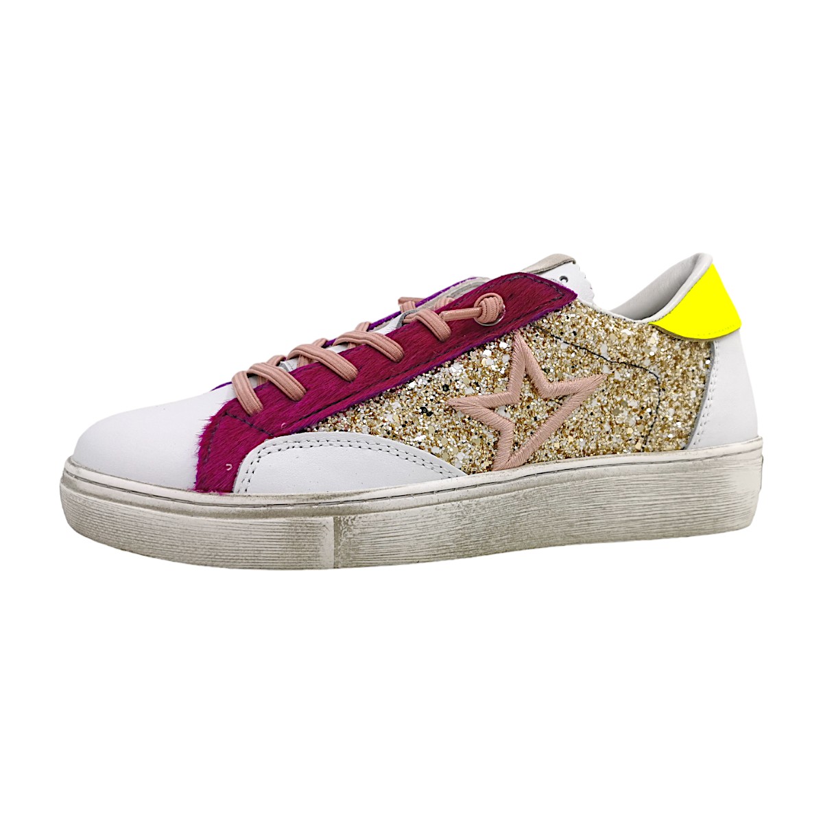 Cetti C1342SRA Weiß Napa Glitter/White/Platin