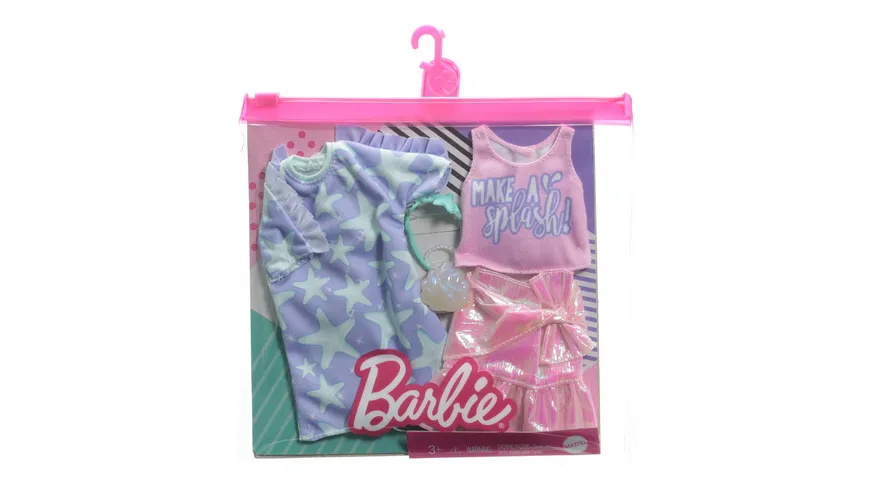 Barbie Moden 2 Outfits und 2 Accessoires für die Barbie Puppe, 1 Stück, sortiert