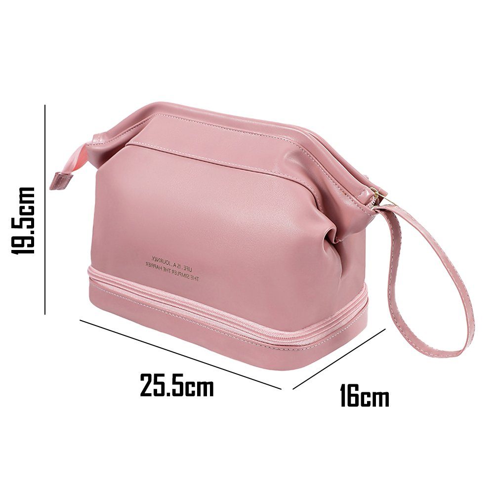 Devenirriche Kosmetiktasche Groß Kapazität Kosmetiktasche Damen Mäppchen Schminktasche (pink)