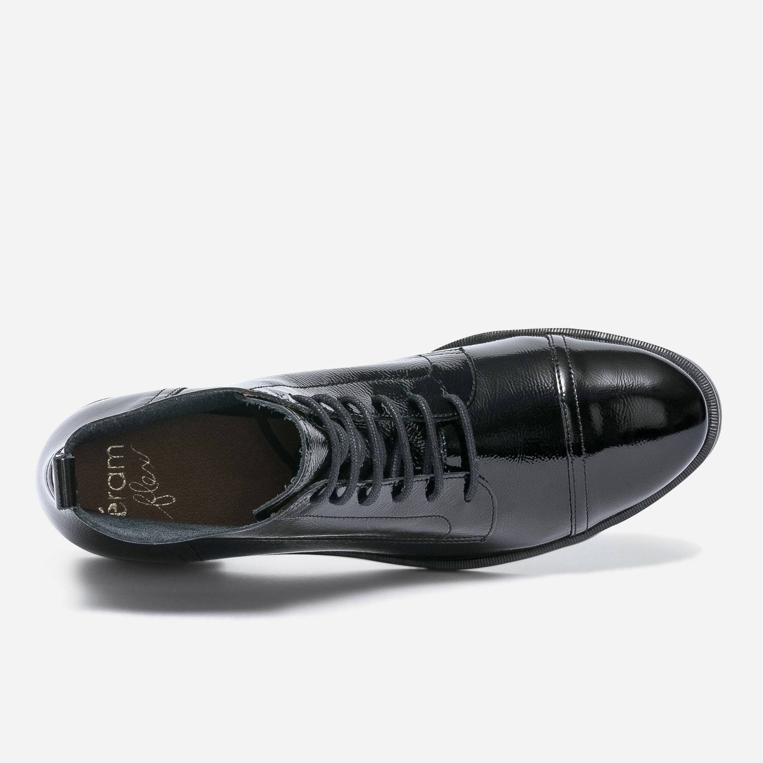 Bottine ERAM FLEX noire en cuir verni