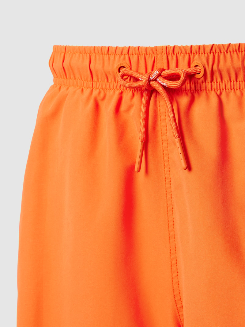 Badehose mit Label-Stitching Modell 'CODE' in orange