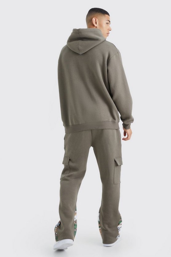 Oversize Camouflage Cargo-Trainingsanzug mit Kapuze